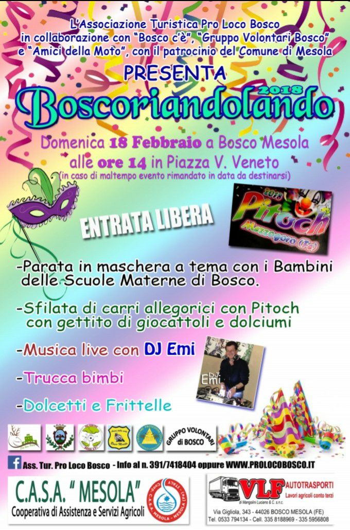 Boscoriandolando 2018 “Rinviato al 4 Marzo”